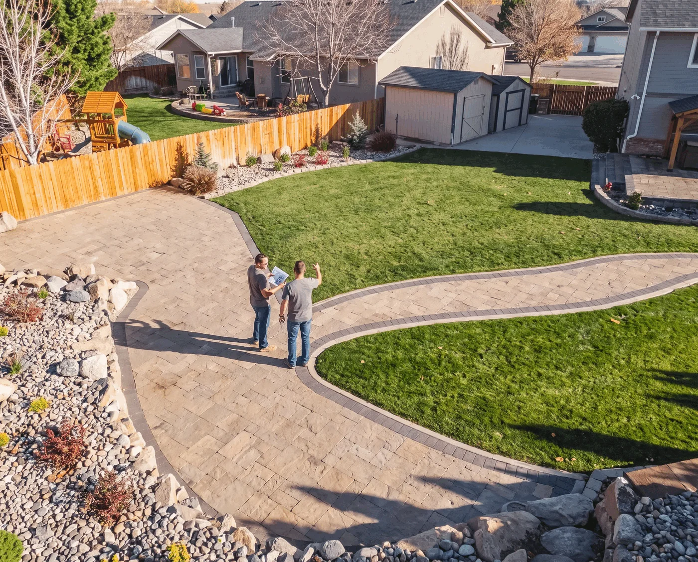 Outdoor living project viewed during an initial planning review