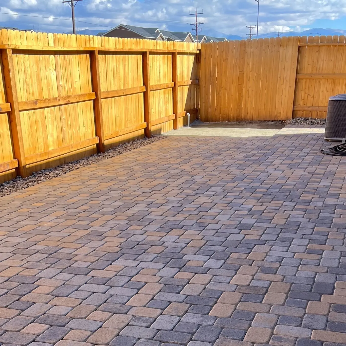 Finished paver patio installation