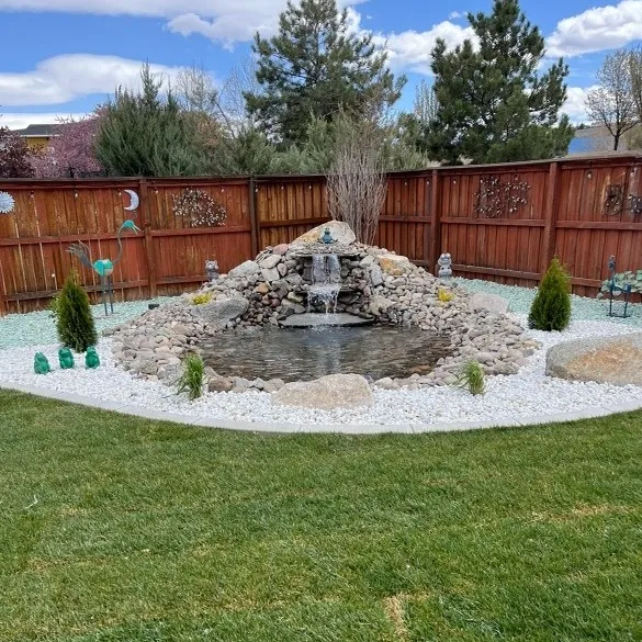 Finished residential landscape planned around the property